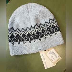 Barefoot Dreams Snow Drop Multi Blue Soft Beanie Hat NWT
